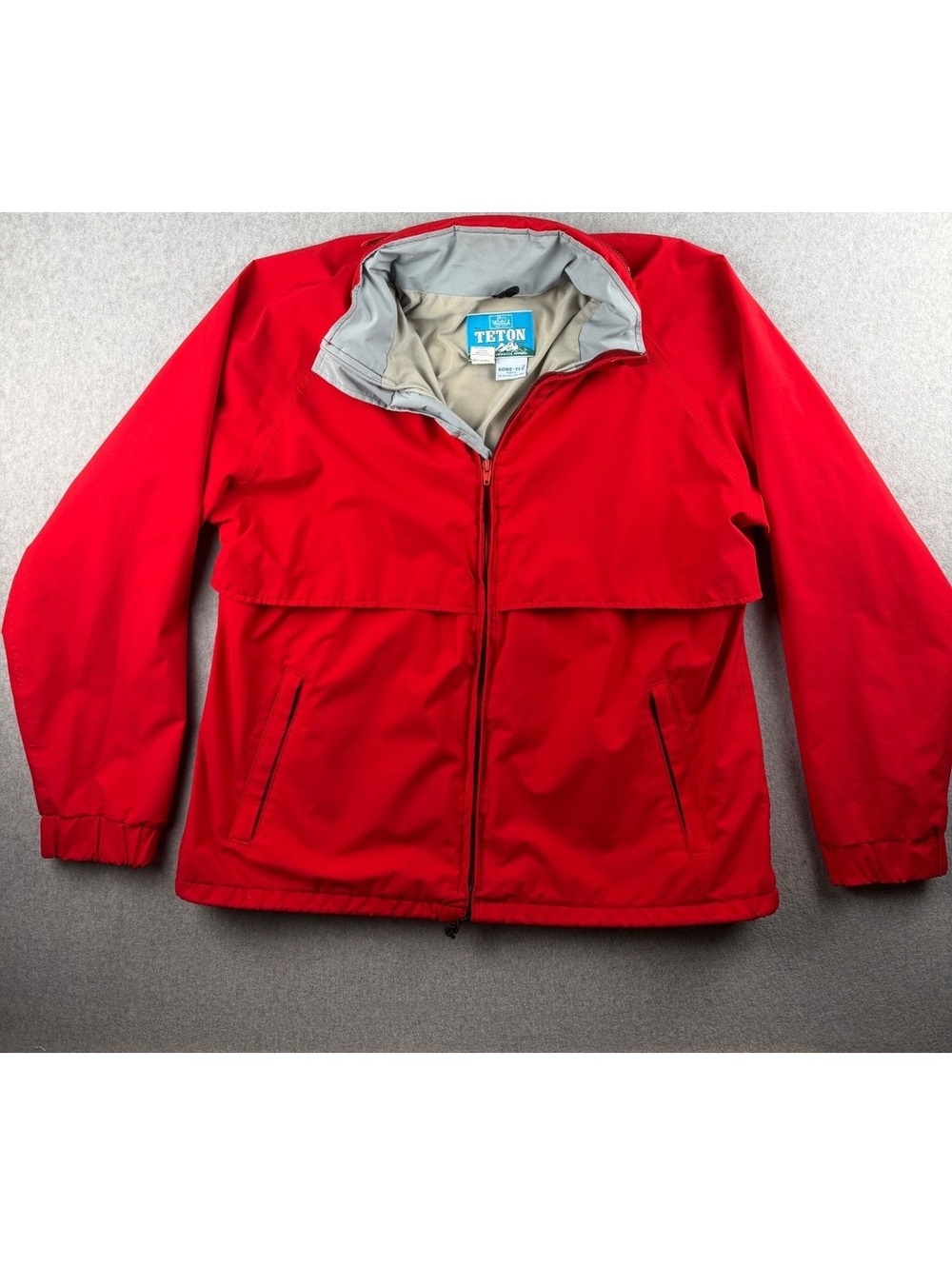 Vintage Woolrich Teton Gore-Tex Jacket Mens L Red Made USA Rain Windbreaker